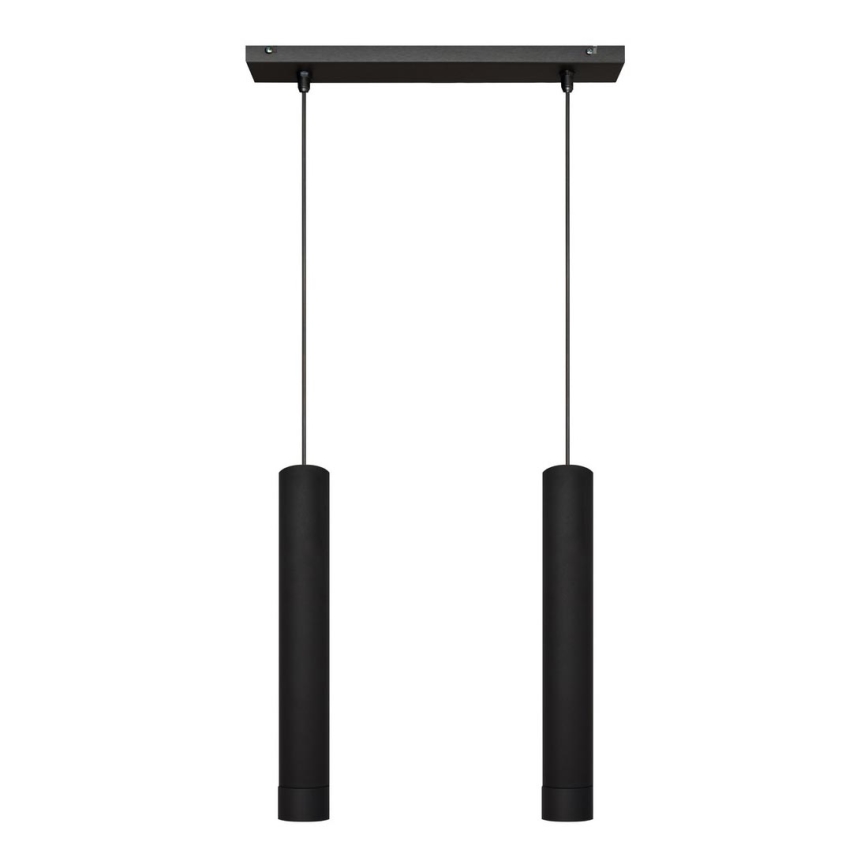 LED Luster na lanku TUBA 2xGU10/4,8W/230V čierna