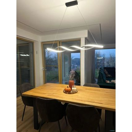 LED Luster na lanku TWIST LED/37W/230V 4000K 120 cm čierna