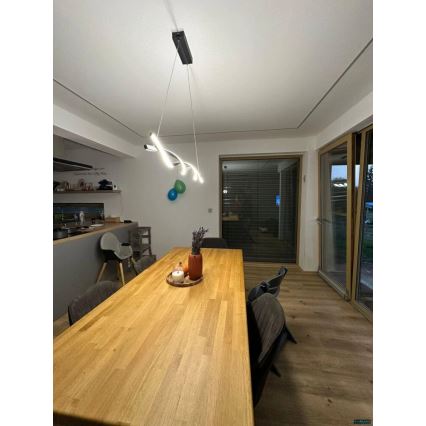 LED Luster na lanku TWIST LED/37W/230V 4000K 120 cm čierna