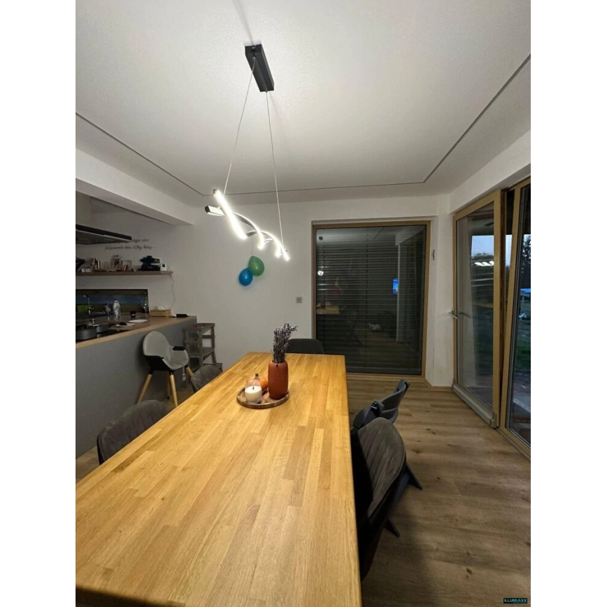 LED Luster na lanku TWIST LED/37W/230V 4000K 120 cm čierna