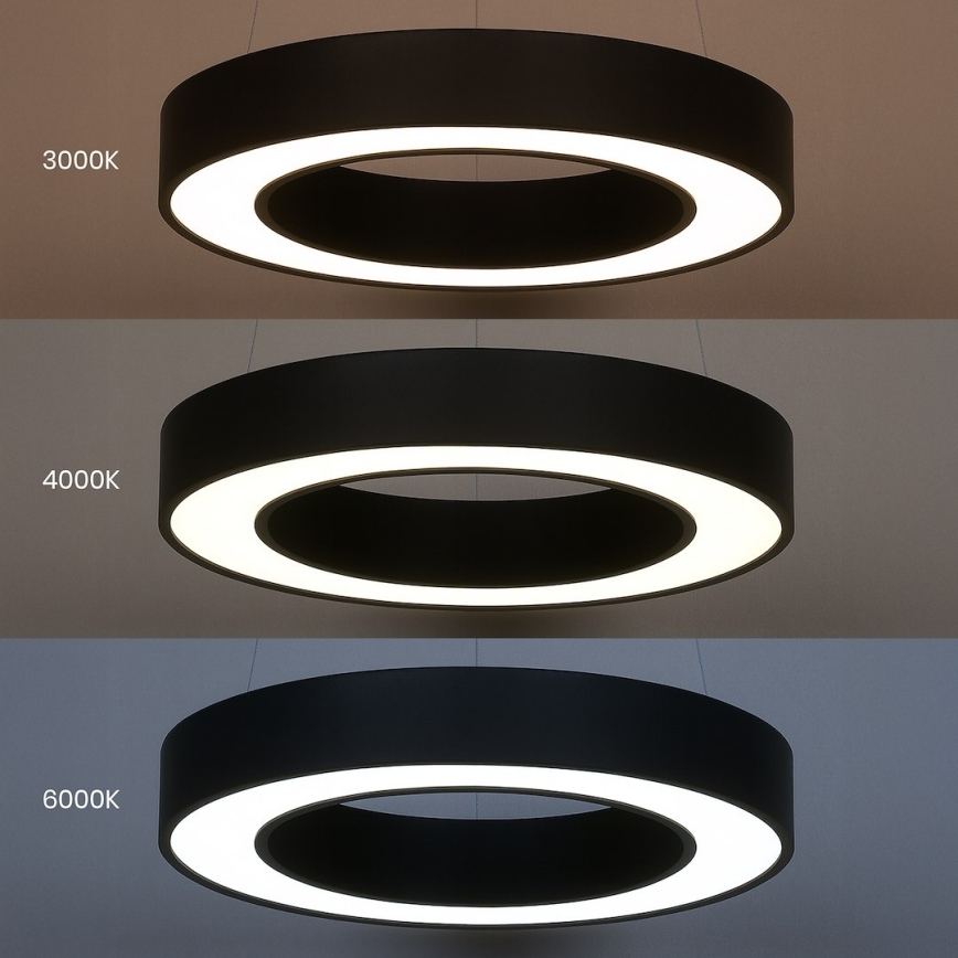 LED luster na lanku UNION LED/40W/230V 3000/4000/6500K pr. 40 cm čierna