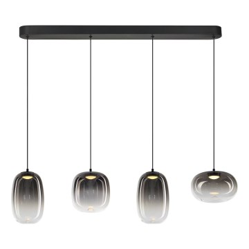 LED Luster na lanku VASO LED/15W/230V čierna/dymová