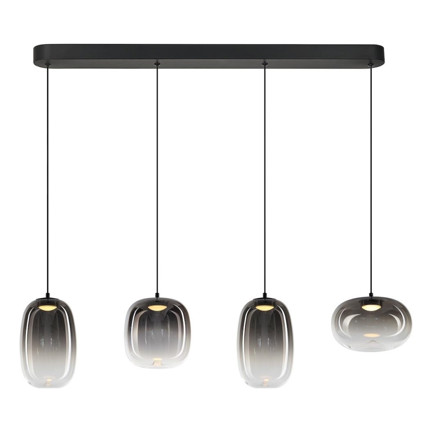 LED Luster na lanku VASO LED/15W/230V čierna/dymová