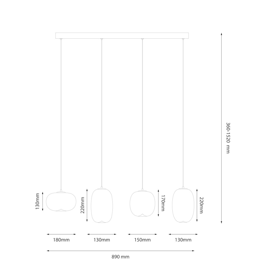 LED Luster na lanku VASO LED/15W/230V čierna/dymová