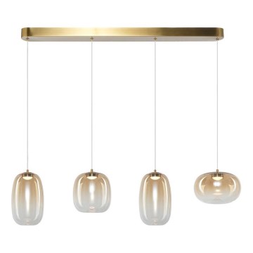 LED Luster na lanku VASO LED/15W/230V zlatá/dymová