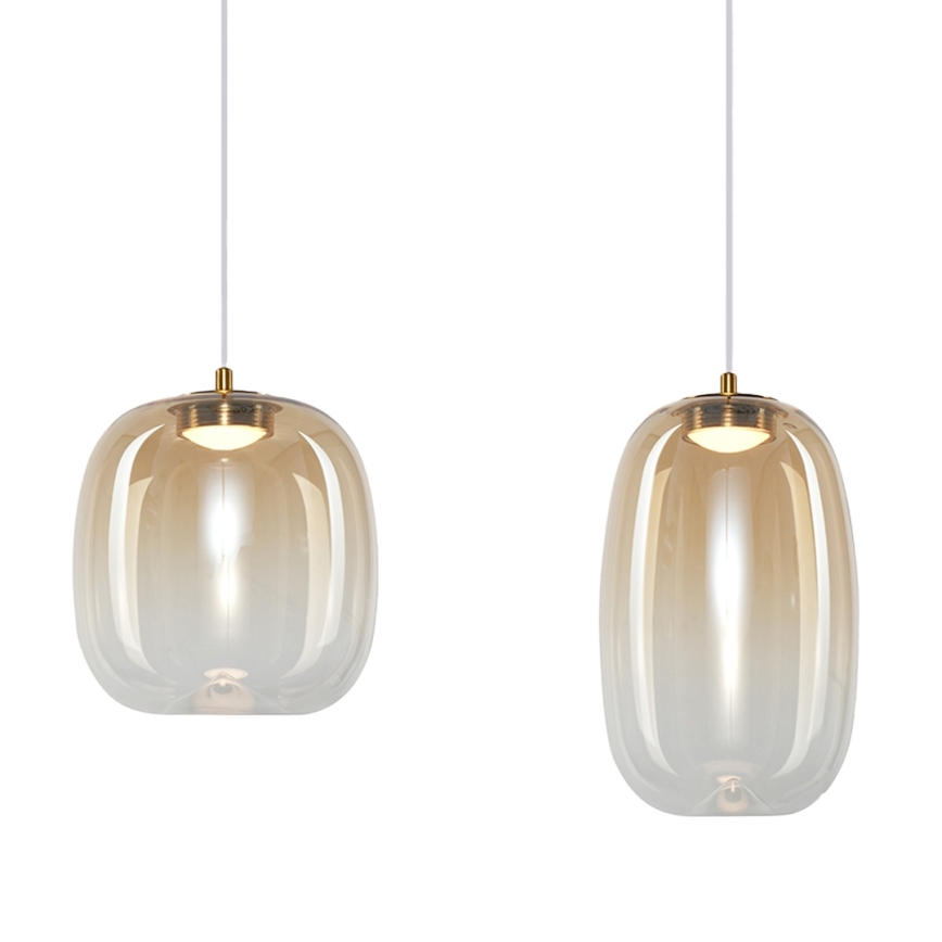 LED Luster na lanku VASO LED/15W/230V zlatá/dymová