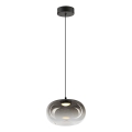 LED Luster na lanku VASO LED/4W/230V pr. 18 cm čierna/dymová
