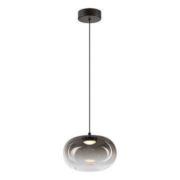 LED Luster na lanku VASO LED/4W/230V pr. 18 cm čierna/dymová