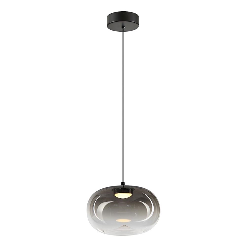 LED Luster na lanku VASO LED/4W/230V pr. 18 cm čierna/dymová