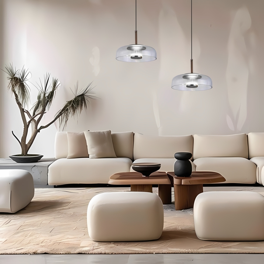 LED Luster na lanku VETRO LED/6W/230V pr. 23 cm šedá/čierna