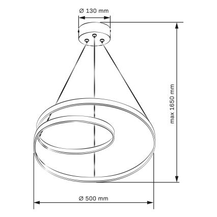 LED Luster na lanku ZEFIRA LED/40W/230V 4000K pr. 50 cm lesklý chróm