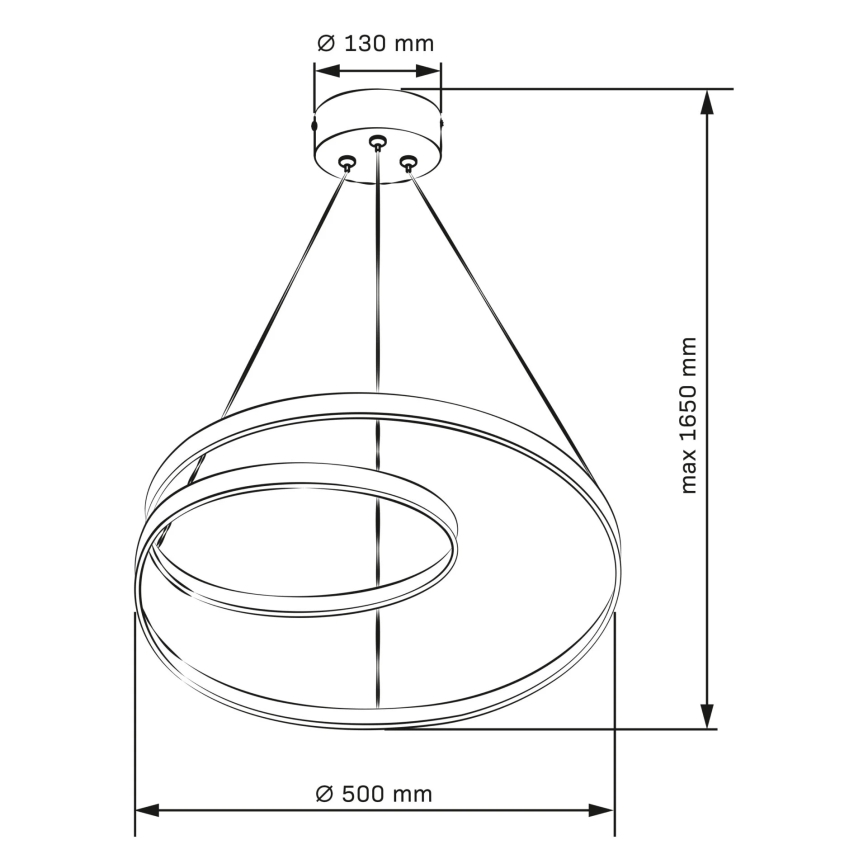 LED Luster na lanku ZEFIRA LED/40W/230V 4000K pr. 50 cm lesklý chróm