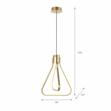 LED luster na lanku ZING LED/19W/230V zlatý