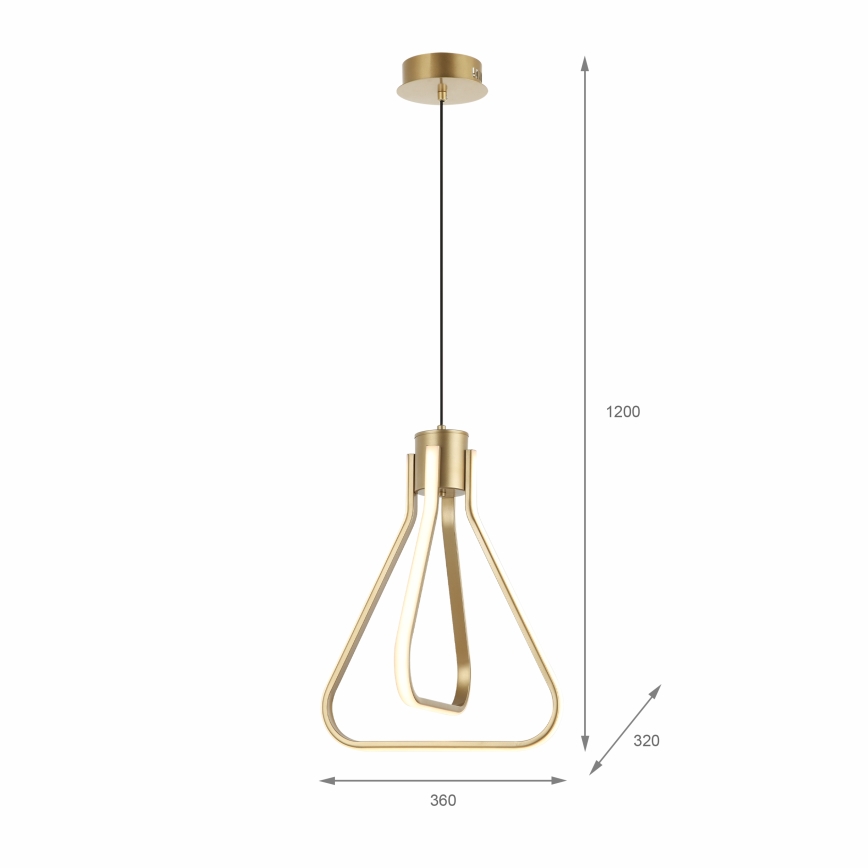 LED luster na lanku ZING LED/19W/230V zlatý