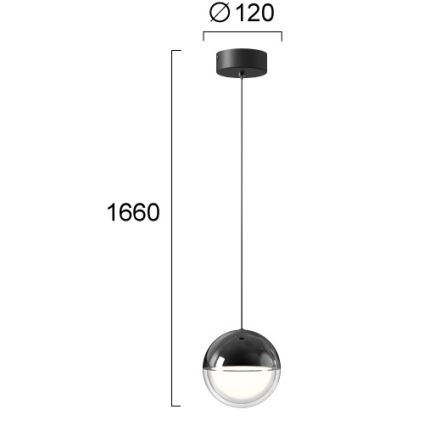 LED luster na lanku ZIREA LED/7W/230V čierny