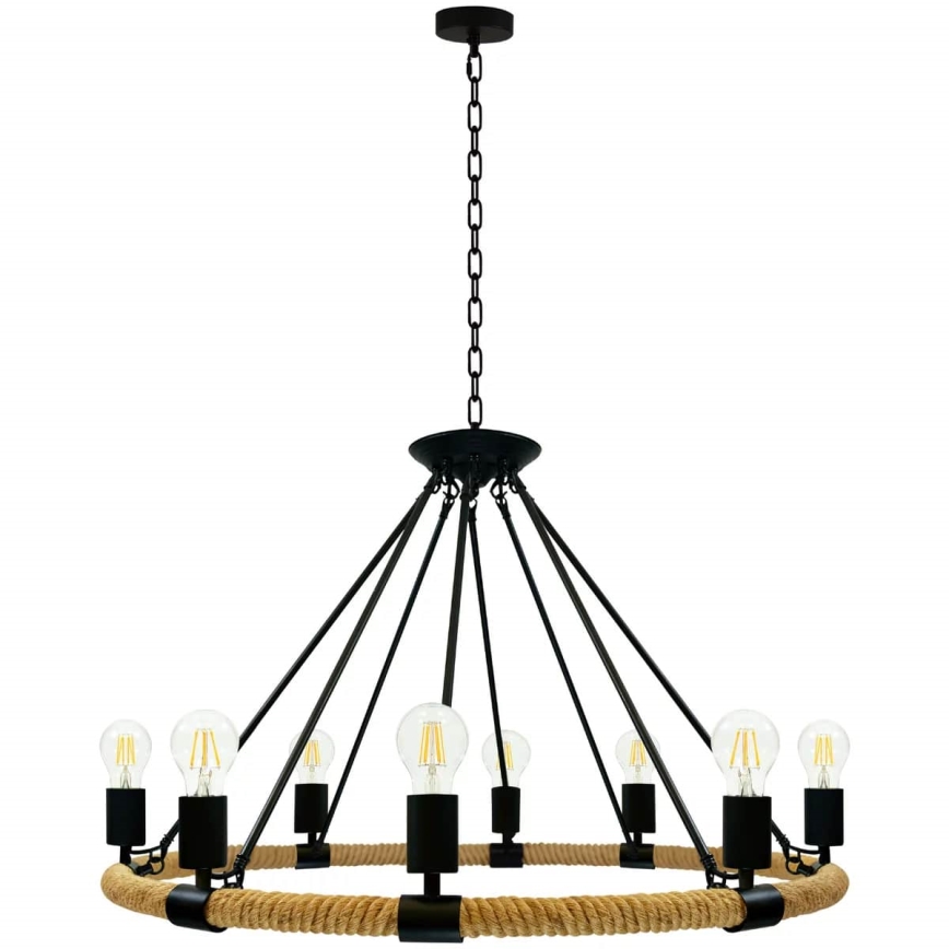 LED Luster na reťazi ROPE ARTHUR 8xE27/6W/230V