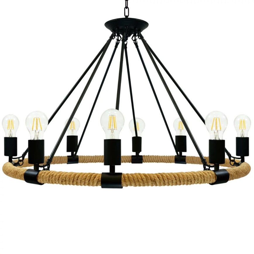 LED Luster na reťazi ROPE ARTHUR 8xE27/6W/230V