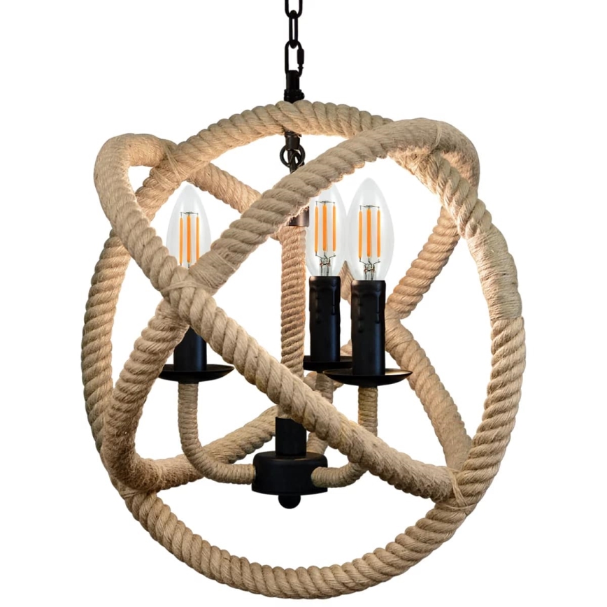 LED Luster na reťazi ROPE GLOBO 3xE14/4,3W/230V