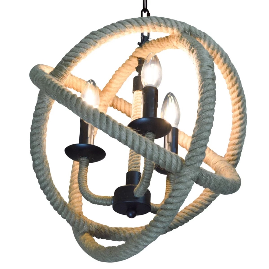 LED Luster na reťazi ROPE GLOBO 3xE14/4,3W/230V
