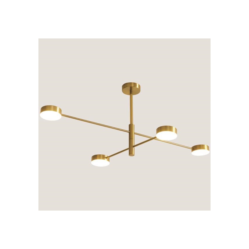 LED Luster na tyči 4xLED/12W/230V 4000K zlatá