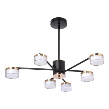 LED Luster na tyči 6xLED/6W/230V 3000-6500K pr. 59 cm zlatá/čierna