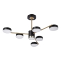 LED Luster na tyči 6xLED/7W/230V + LED/6W 3000-6000K pr. 69 cm zlatá/čierna