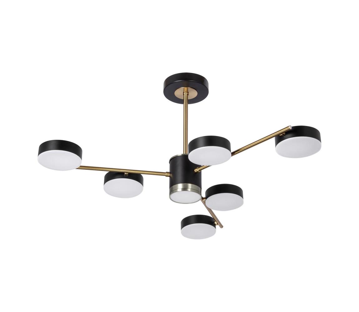 LED Luster na tyči 6xLED/7W/230V + LED/6W 3000 - 6000K pr. 69 cm zlatá/čierna