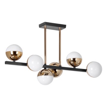 LED Luster na tyči 6xLED/7W/230V zlatá/čierna