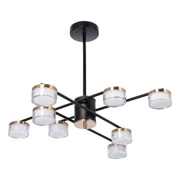 LED Luster na tyči 8xLED/6W/230V 3000-6500K pr. 68 cm zlatá/čierna