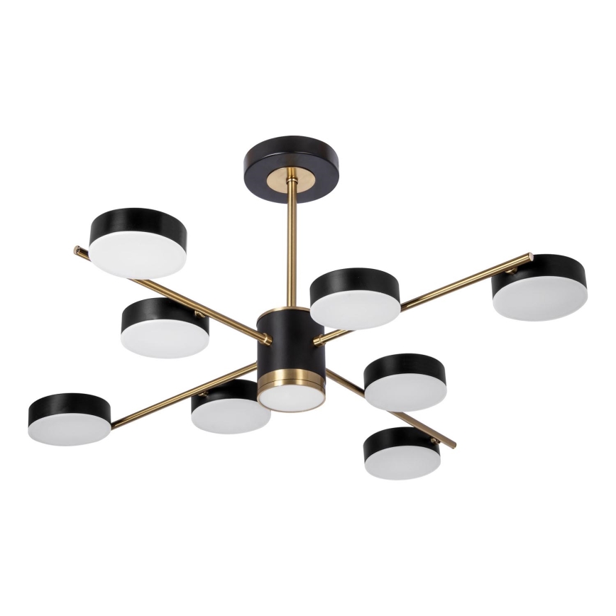 LED Luster na tyči 8xLED/7W/230V + LED/6W 3000-6000K pr. 77 cm zlatá/čierna