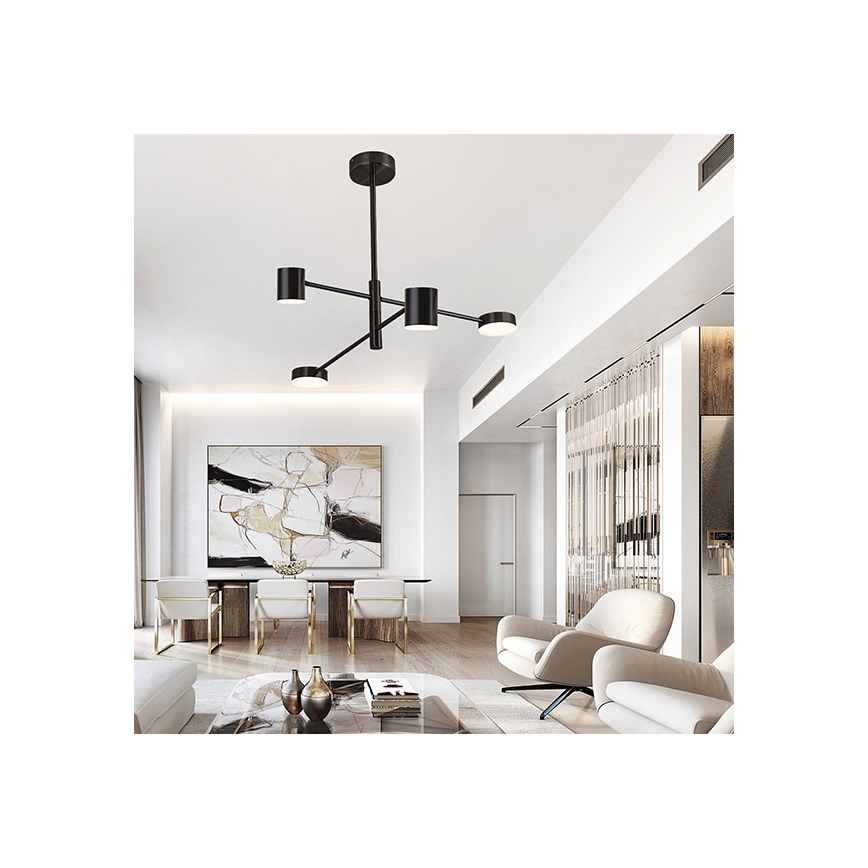 LED Luster na tyči LED/24W/230V 3000K čierna