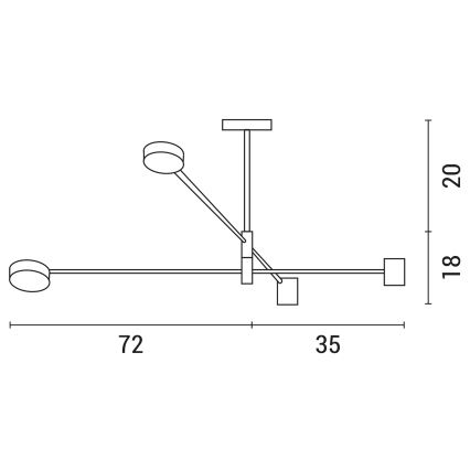 LED Luster na tyči LED/24W/230V 3000K čierna