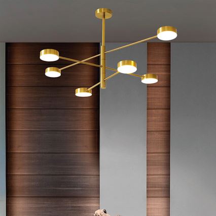 LED Luster na tyči LED/30W/230V 3000K zlatá
