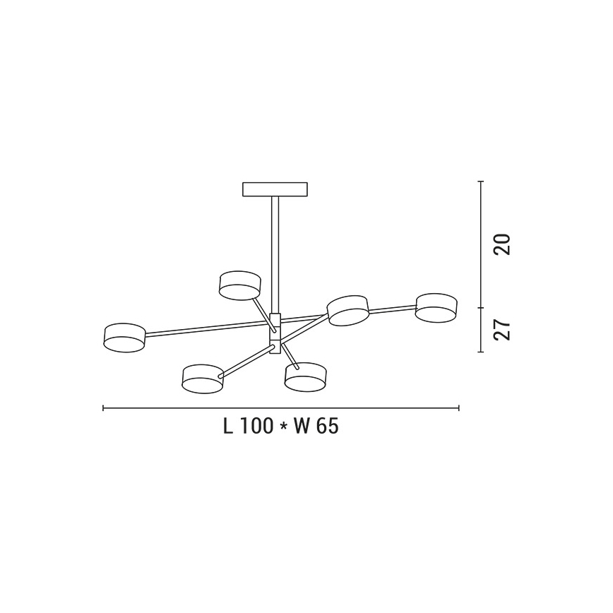 LED Luster na tyči LED/30W/230V 3000K zlatá