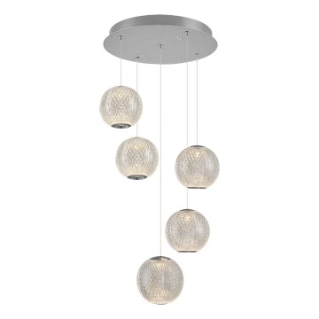 LED Luster na užetku CREMONA 5xLED/5W/230V 3000K matný chróm