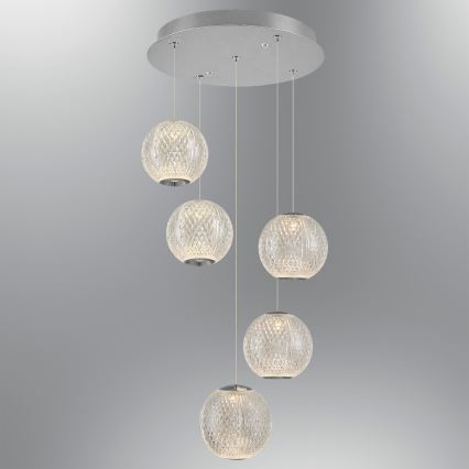 LED Luster na užetku CREMONA 5xLED/5W/230V 3000K matný chróm