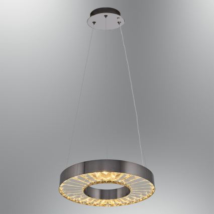 LED Lustra na laně JESI LED/35W/230V 3000K Ø 40 cm strieborná