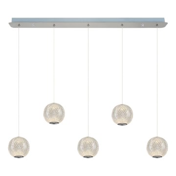 LED Lustre na lanku CREMONA 5xLED/5W/230V 3000K matný chrom