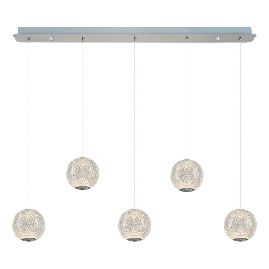 LED Lustre na lanku CREMONA 5xLED/5W/230V 3000K matný chrom