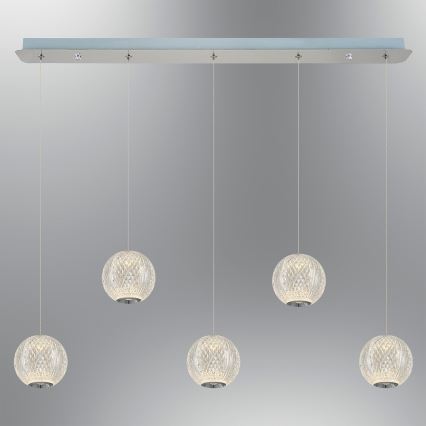 LED Lustre na lanku CREMONA 5xLED/5W/230V 3000K matný chrom