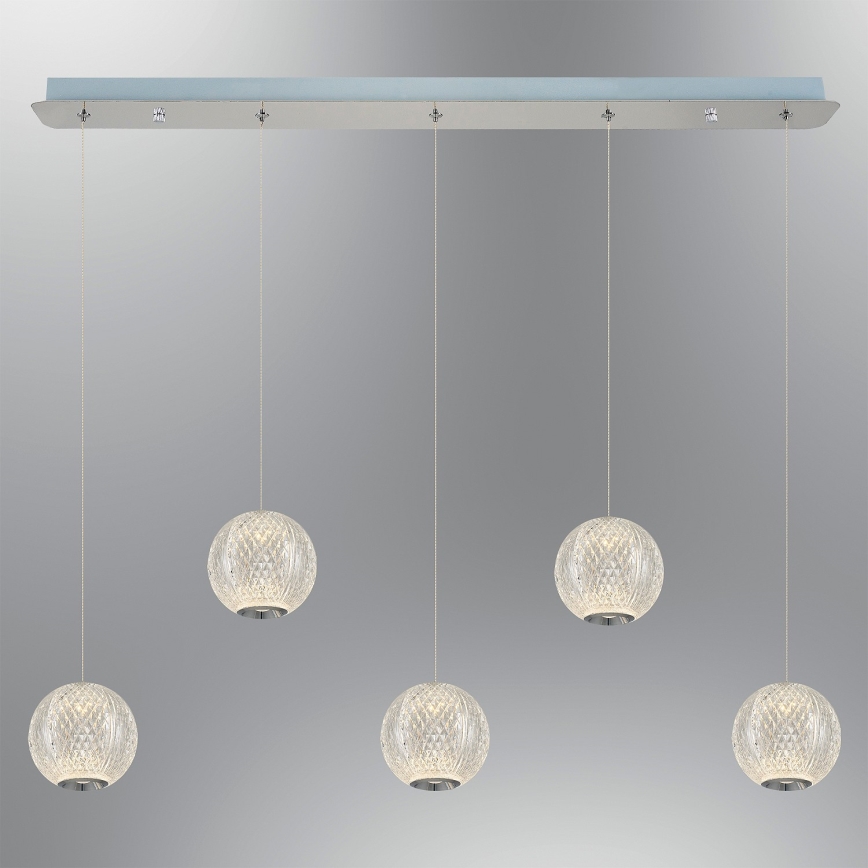 LED Lustre na lanku CREMONA 5xLED/5W/230V 3000K matný chrom