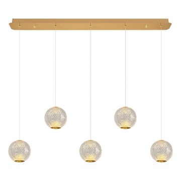 LED Lustre na lanku CREMONA 5xLED/5W/230V 3000K zlatá