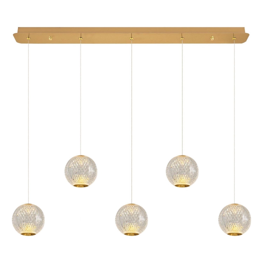 LED Lustre na lanku CREMONA 5xLED/5W/230V 3000K zlatá