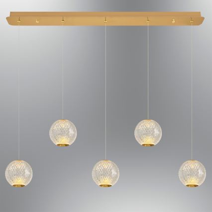 LED Lustre na lanku CREMONA 5xLED/5W/230V 3000K zlatá