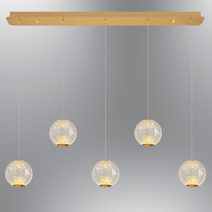 LED Lustre na lanku CREMONA 5xLED/5W/230V 3000K zlatá