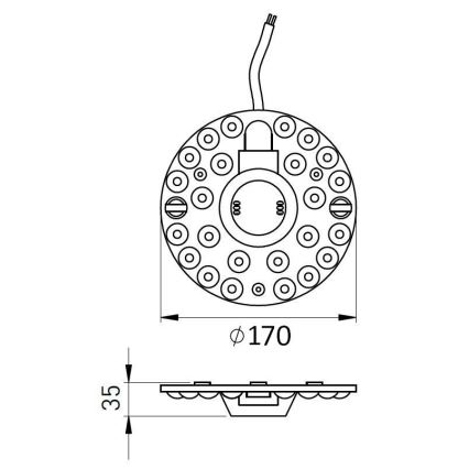 LED magnetický modul LED/18W/230V, priemer 17 cm, 2700/3000/4000/5000/6500K
