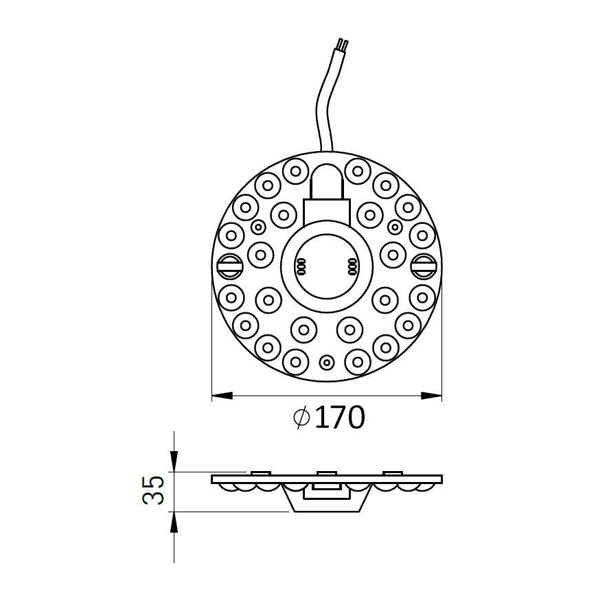 LED magnetický modul LED/18W/230V, priemer 17 cm, 2700/3000/4000/5000/6500K