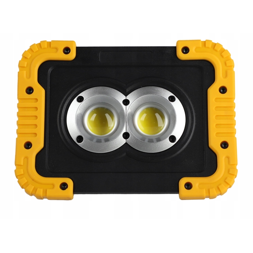 LED Nabíjací reflektor s funkciou powerbanky LED/20W/5V 4400 mAh IP44 čierna/žltá