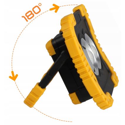 LED Nabíjací reflektor s funkciou powerbanky LED/20W/5V 4400 mAh IP44 čierna/žltá