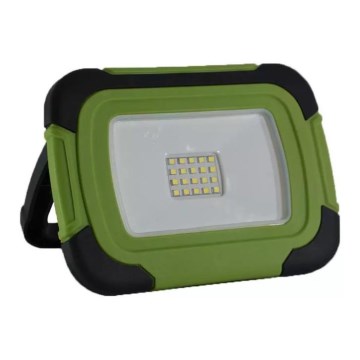 LED Nabíjací reflektor SAMSUNG CHIP LED/10W/3,7V IP44 6400K 3600 mAh zelená